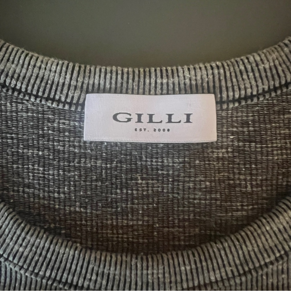 Gilli Gray Mini Faux Wrap Cotton Dress with Modern Elegance - Picture 7 of 10
